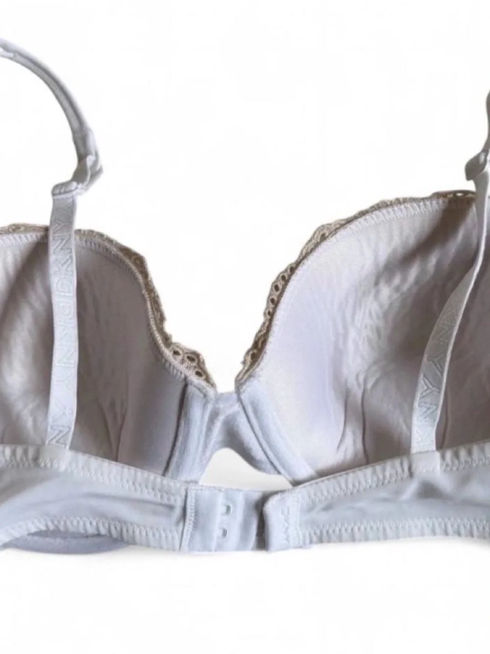 DKNY Perfect Lift T-Shirt Bra 34C Underwire Molded Padded Lace Trim Adjustable